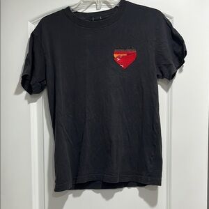 Abercrombie & Fitch Sequin Heart Short Sleeve Tee